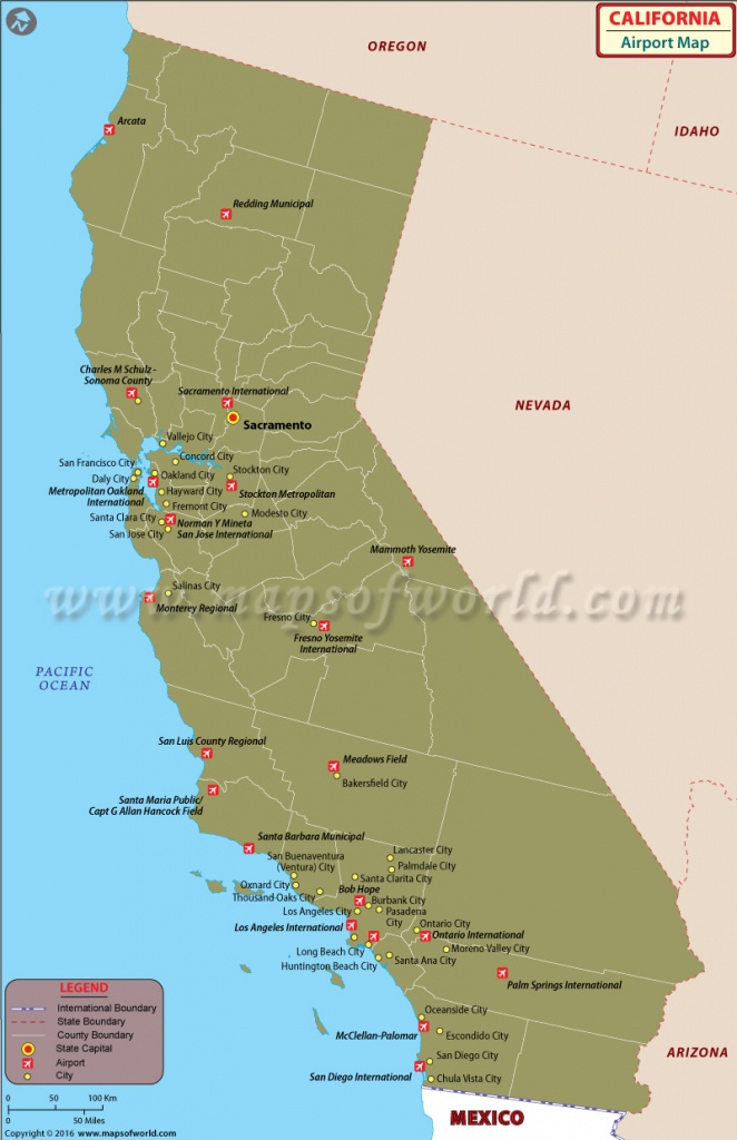 Airports In California | List Of Airports In California - Where Is Hollister California At On A Map