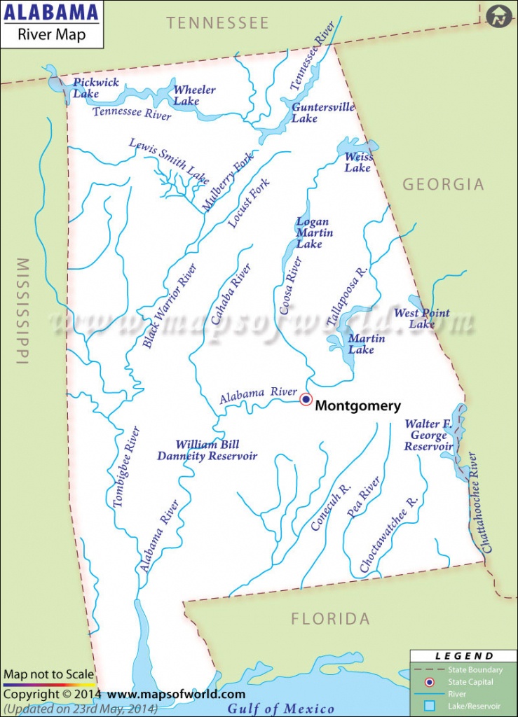 Alabama Rivers Map | Rivers In Alabama - Us Map Of Alabama And Florida