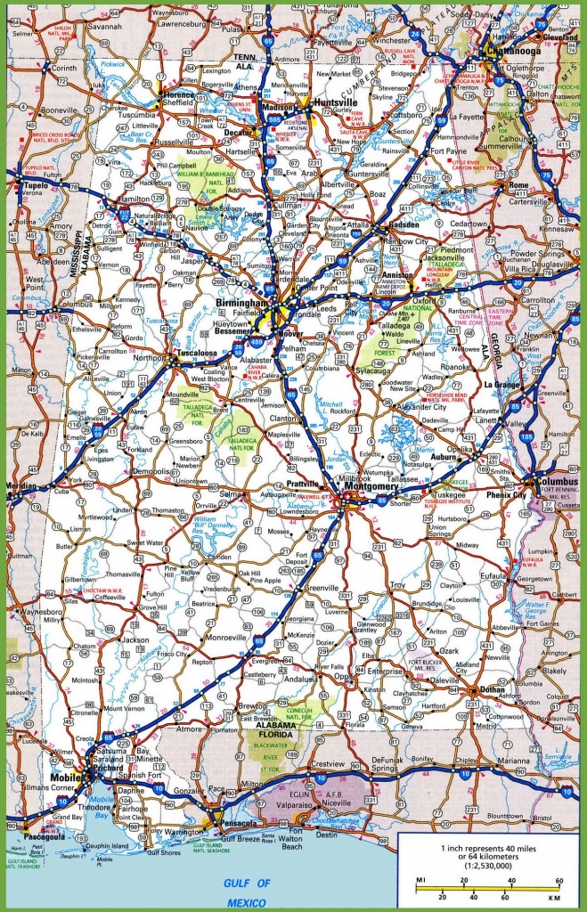 Printable Alabama Road Map