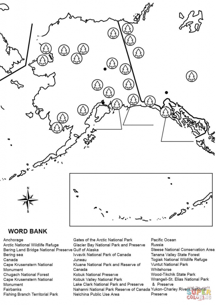 Free Printable Map Of Alaska