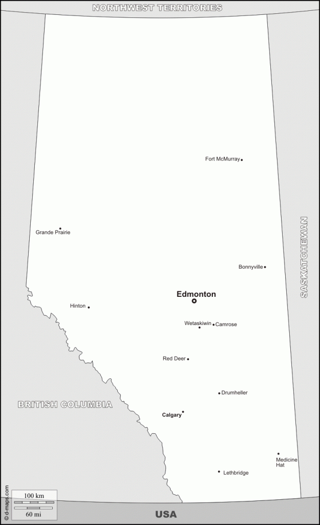 Alberta : Free Map, Free Blank Map, Free Outline Map, Free Base Map - Free Printable Map Of Alberta