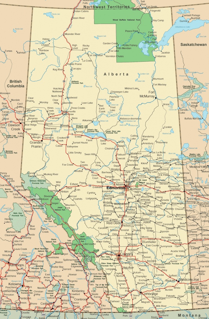 Alberta Road Map - Printable Map Of Western Canada