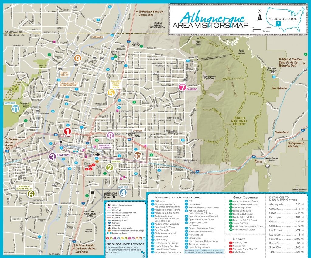 Printable Map Of Albuquerque Free Printable Maps