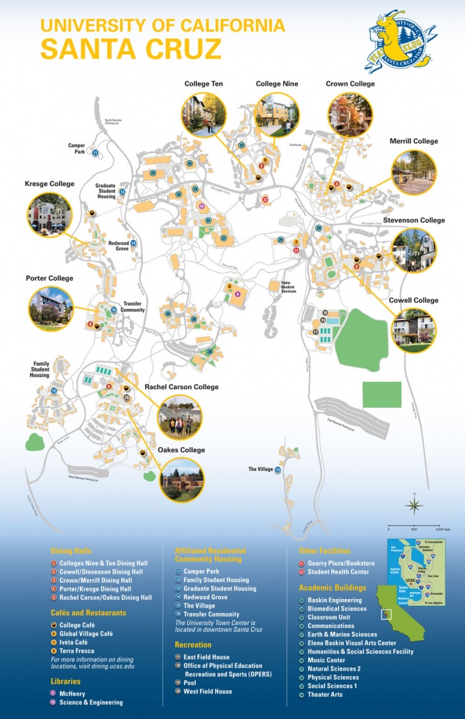 University Of California Santa Cruz Campus Map Free Printable Maps