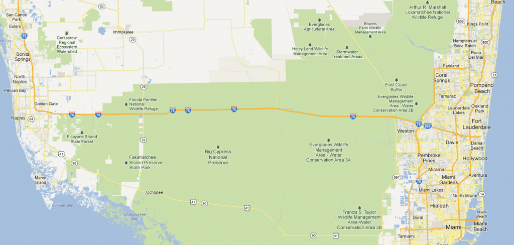 Alligator Alley Florida Map | Florida Map 2018 - Alligators In Florida Map