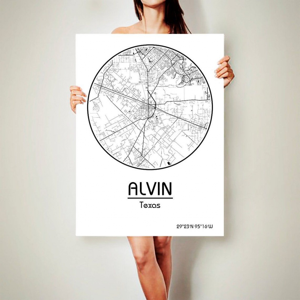 Alvin Texas City Map Alvin Texas Art Print Alvin Texas Poster Alvin - Alvin Texas Map