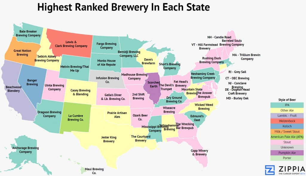 America The Brew-Tiful: Mapping The Best Brewery In Each State - Zippia - Texas Breweries Map