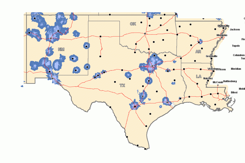 American Messaging | Paging Coverage Maps - Southwest Region Map Printable
