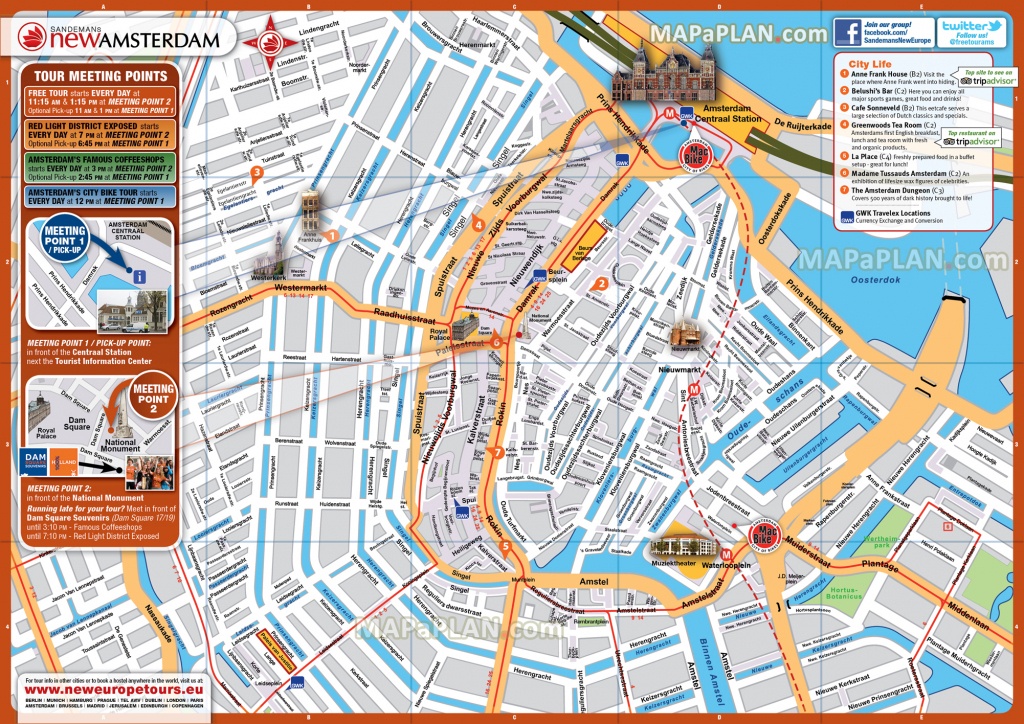Amsterdam Maps - Top Tourist Attractions - Free, Printable City - Printable Tourist Map Of Amsterdam