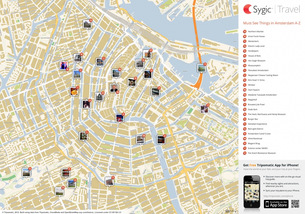 Amsterdam Printable Tourist Map | Sygic Travel - Printable Tourist Map Of Amsterdam