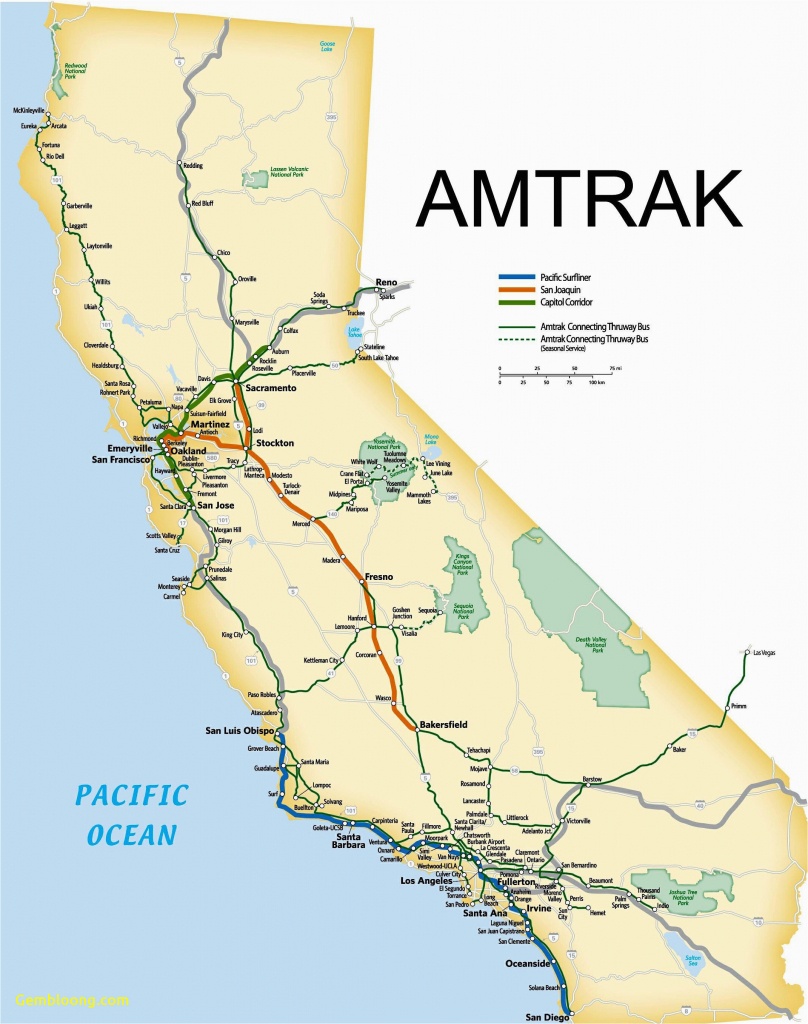 Amtrak Stations In California Map California Amtrak Route Map Www Amtrak Route Map California 