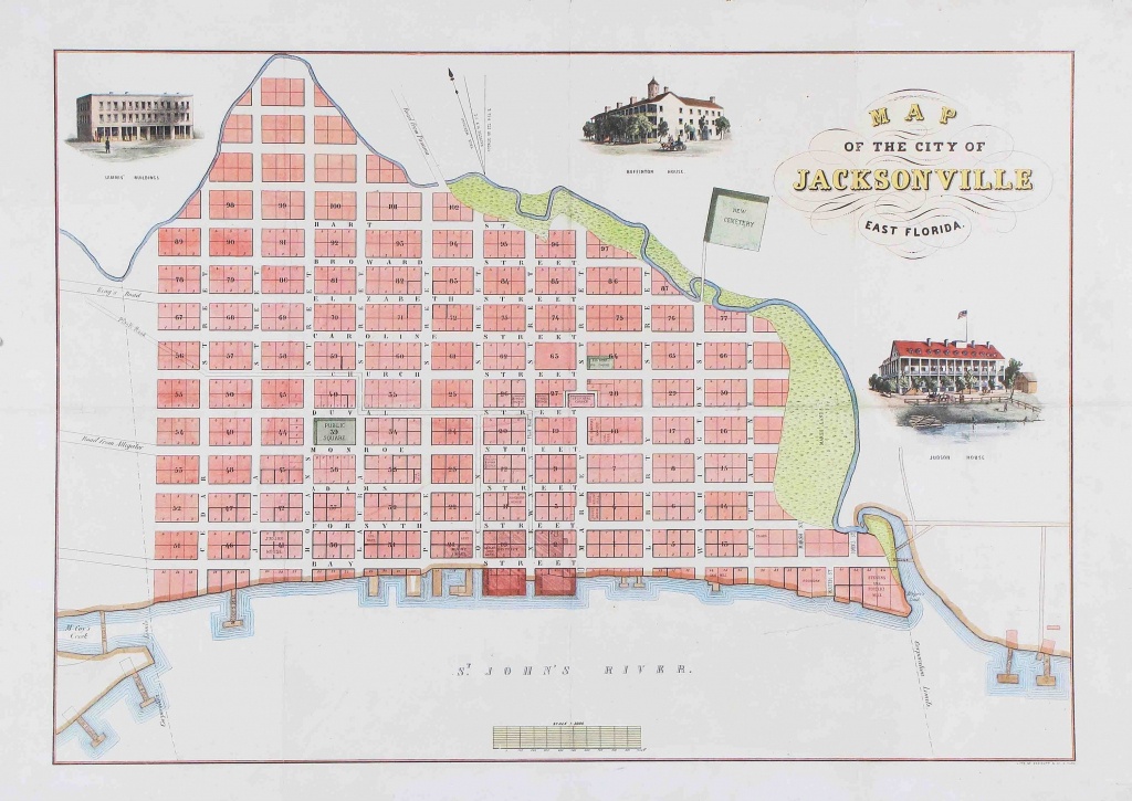 An Important Florida Rarity - Rare &amp;amp; Antique Maps - Old Maps Of Jacksonville Florida