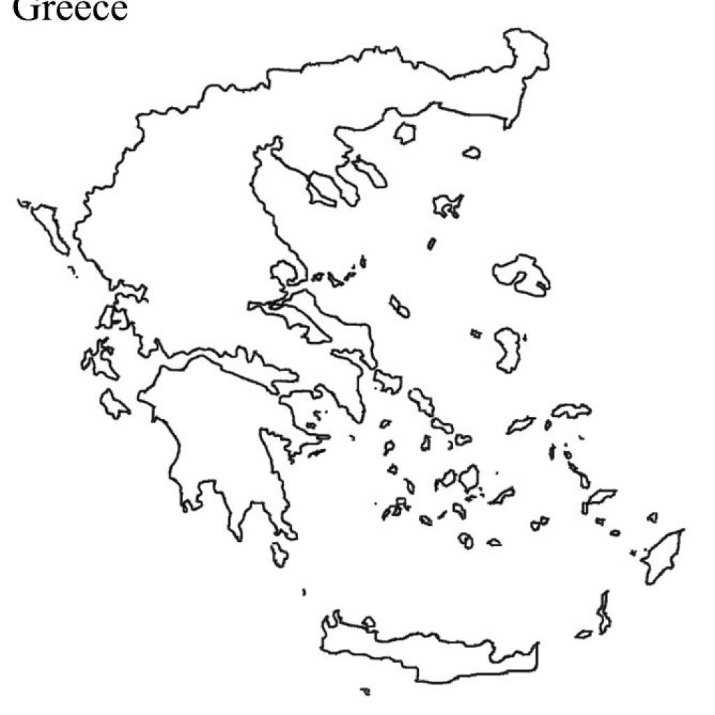 Ancient Greece Blank Map - Outline Map Of Greece Printable