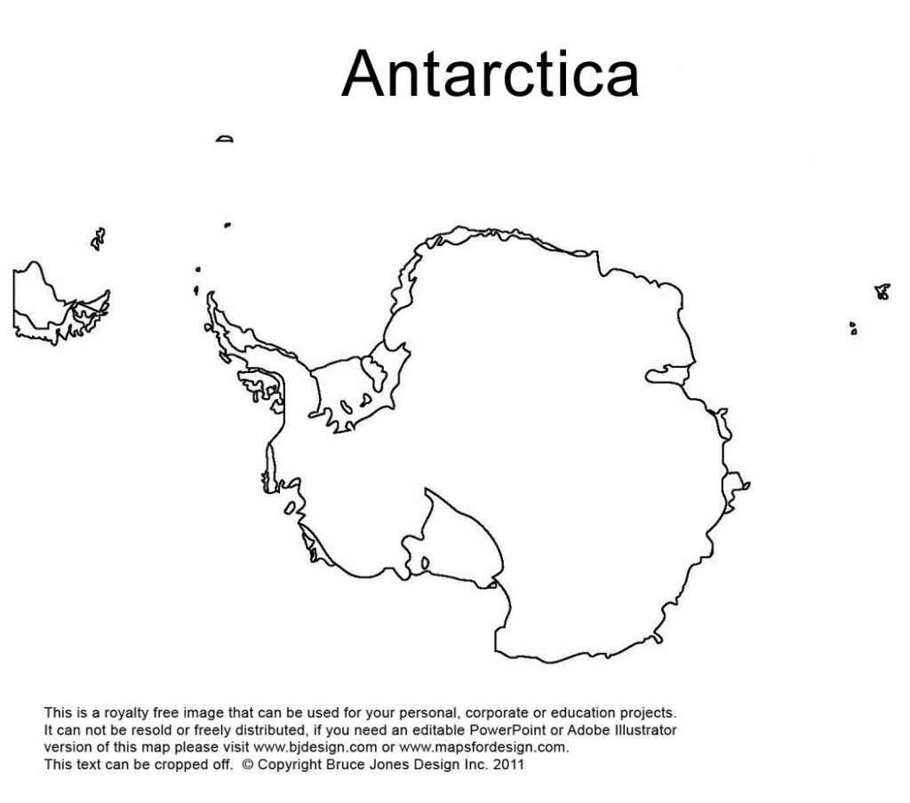 Antarctica, South Pole Outline Printable Map, Royalty Free, World - Antarctica Outline Map Printable