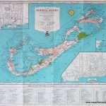 Antique (1947) Map Of The Bermuda Islands. | Maps Of The Caribbean   Printable Map Of Bermuda