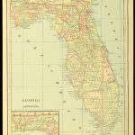Antique Florida Map Of Florida Wall Decor Art Original Wedding | Etsy   Map Of Florida Wall Art