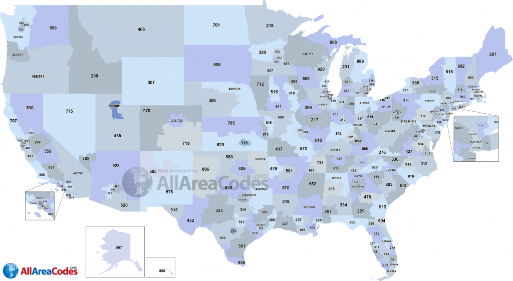 Area Codes In The United States [3500X1919] : Mapporn - Printable Area Code Map