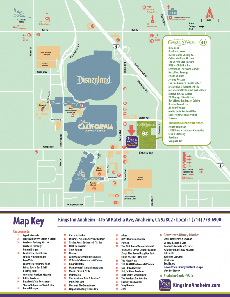 Area Guide — Kings Inn Anaheim™ - Map Of Hotels Around Disneyland California