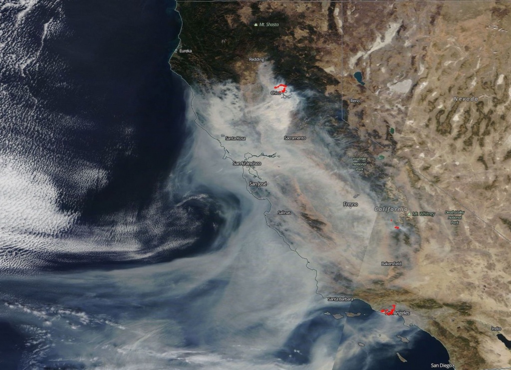 Astounding Nasa Imagery Shows Scope Of California Wildfires From - California Wildfire Satellite Map