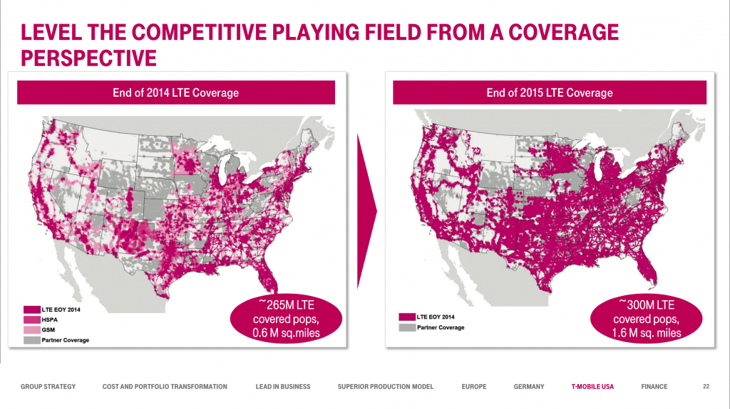 At Dt Capital Markets Day 2015, T-Mobile Revealed The Projected 4G - T Mobile Coverage Map Texas