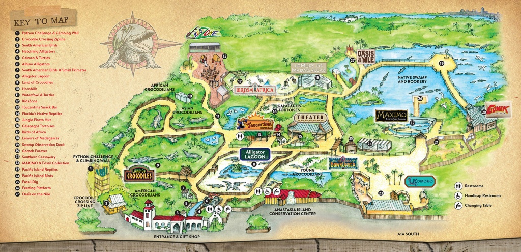 Attractions &amp;amp; Exhibits – St. Augustine Alligator Farm Zoological Park - St Augustine Florida Map Of Attractions