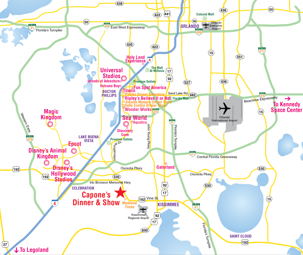 Maps & Area Guides  Experience Kissimmee - Central Florida Attractions Map  Free Printable Maps