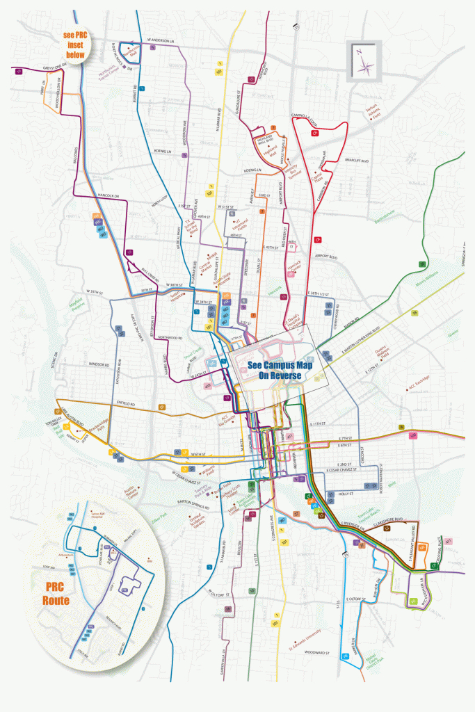 Austin Bus Map - Austin Texas • Mappery - Austin Texas Public Transportation Map