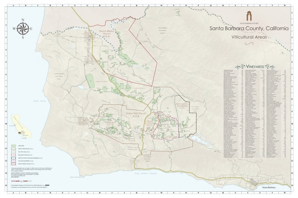 Ava Maps - Santa Barbara Vintners - California Ava Map