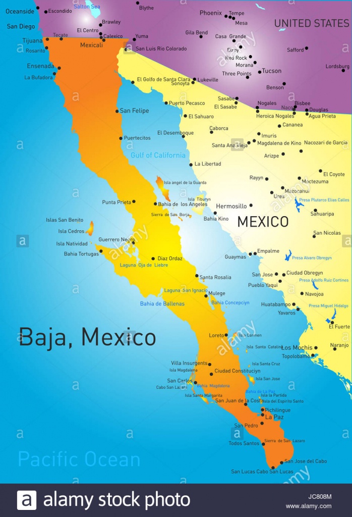 Baja California Sur Map Stock Photos &amp;amp; Baja California Sur Map Stock - Baja California Norte Map