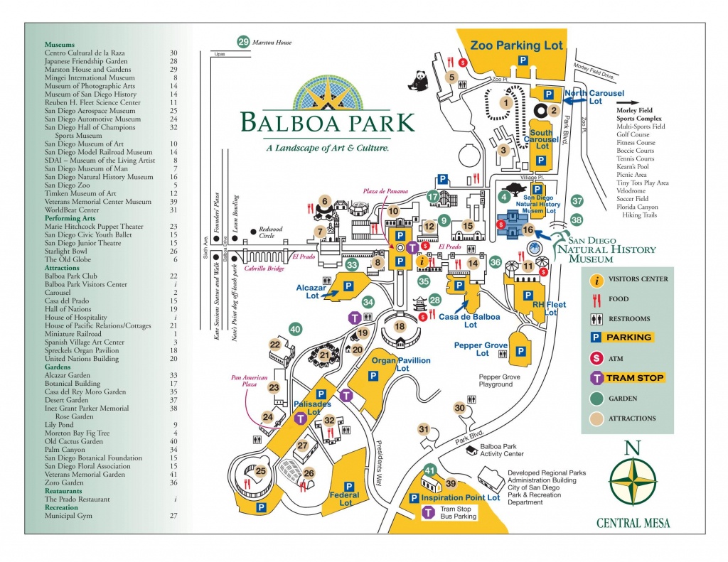 Balboa Park Map - Map Of Balboa Park San Diego (California - Usa) - Map Of Balboa Park San Diego California