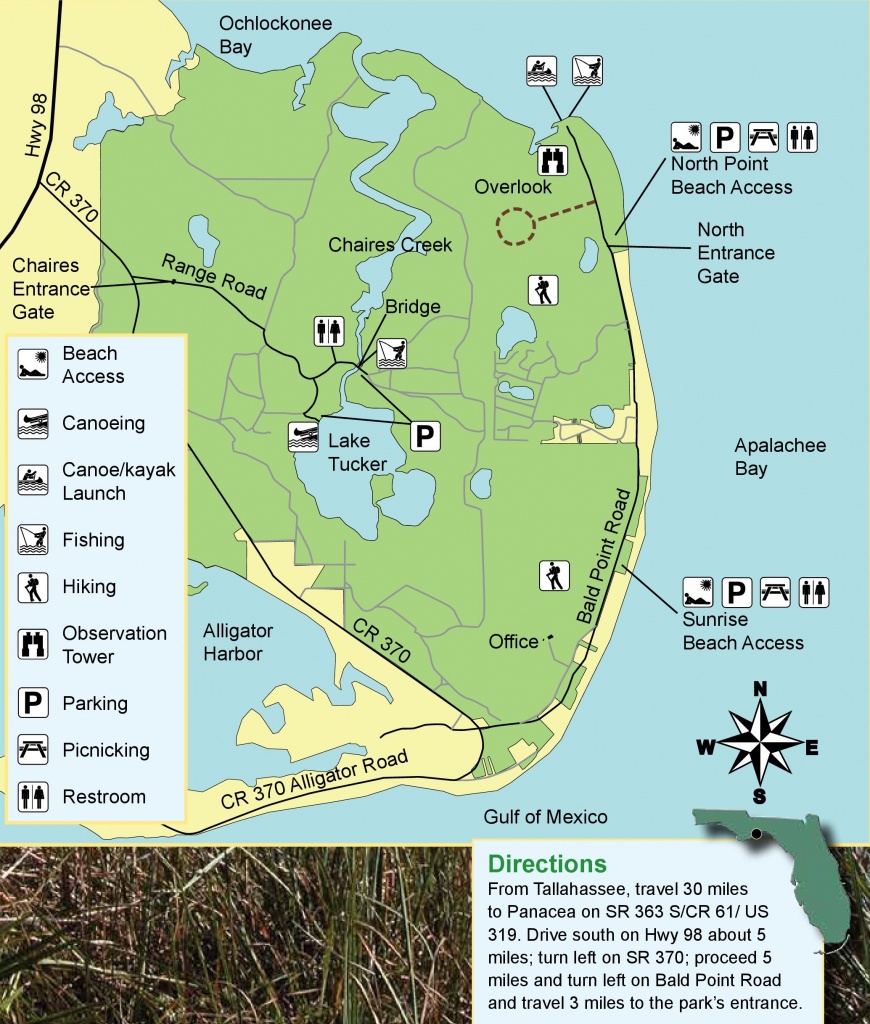 Bald Point State Park On Alligator Point - Beaches - Things To Do - Alligator Point Florida Map