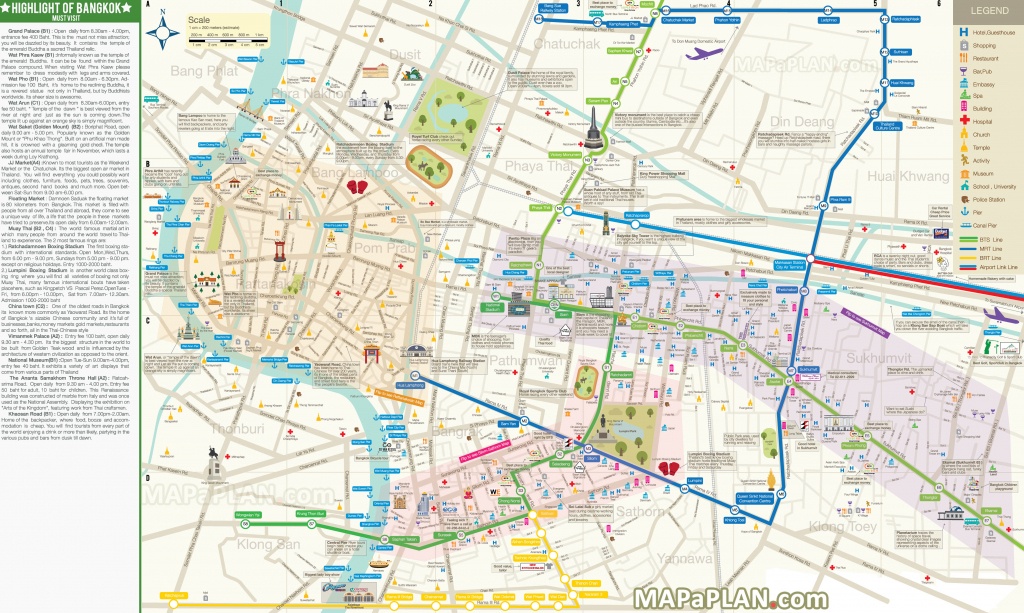 Bangkok Maps - Top Tourist Attractions - Free, Printable City Street Map - Bangkok Tourist Map Printable