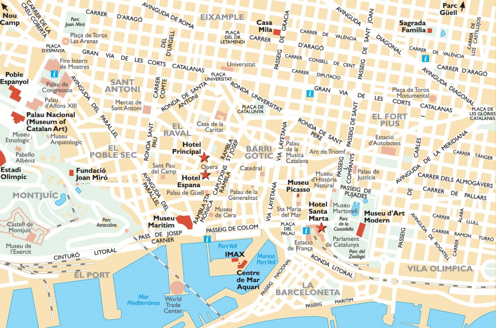 Barcelona Tourist Map Printable Free Printable Maps