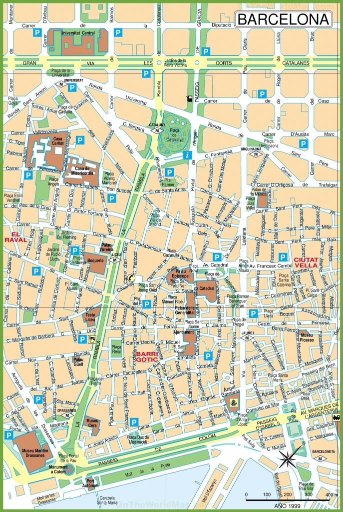 Large Detailed Tourist Street Map Of Barcelona Barcelona City Map 