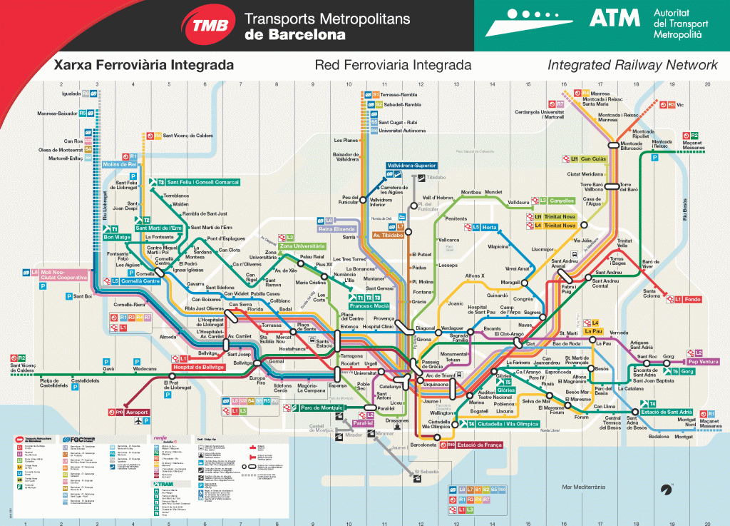 Barcelona Metro Map - Barcelona Spain • Mappery | Detail | Barcelone - Metro Map Barcelona Printable