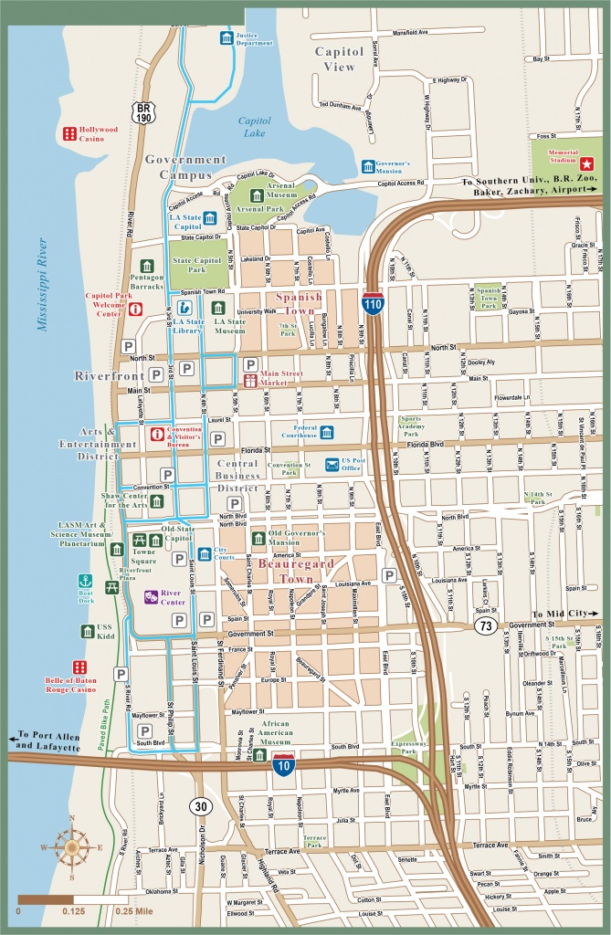 Baton Rouge Downtown Map | Digital| Creative Force - Printable Map Of Baton Rouge