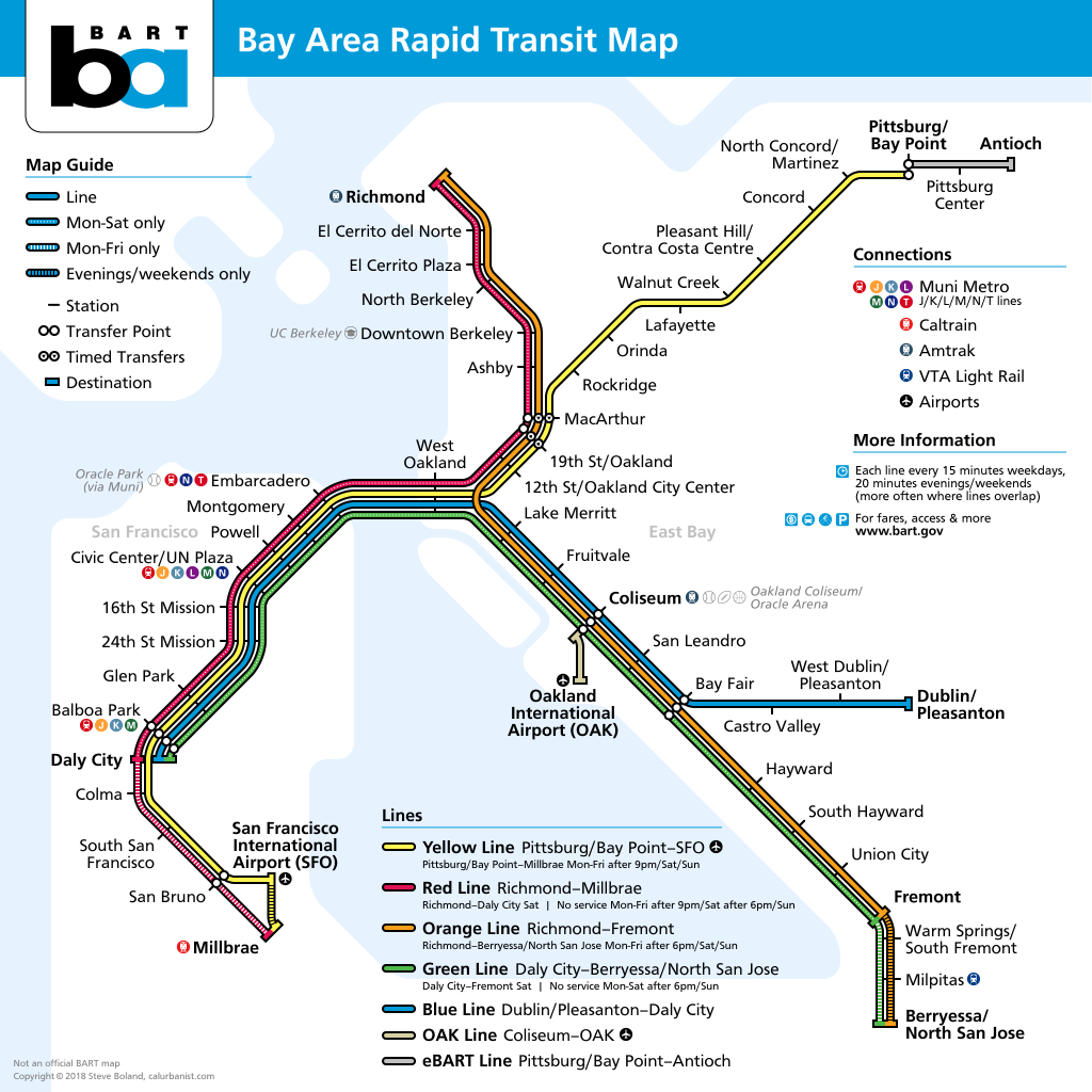 Bay Area Rapid Transit – Transit Maps &amp;amp; Posterscalurbanist - Printable Bart Map