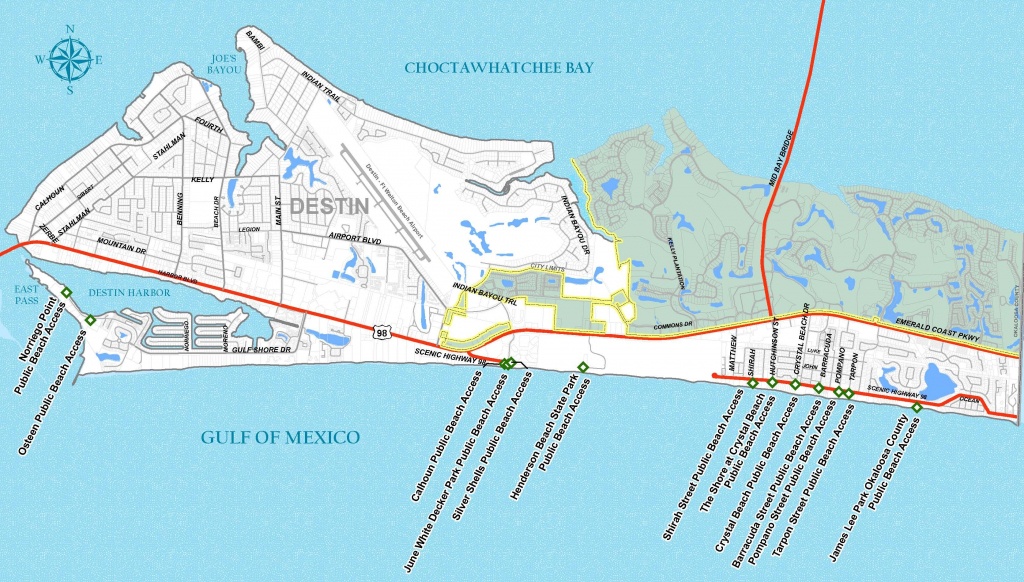 Beach Access | Travel - Map Of Destin Florida Condos
