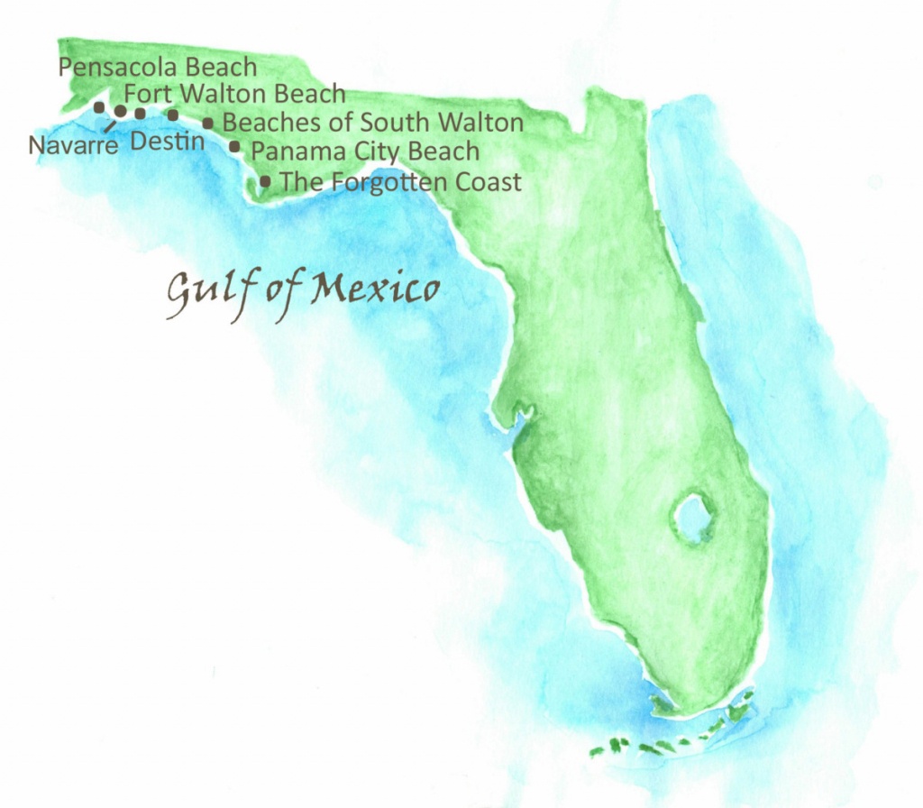 Beaches Of Northwest Florida Map | Southern Vacation Rentals - Navarre Beach Florida Map