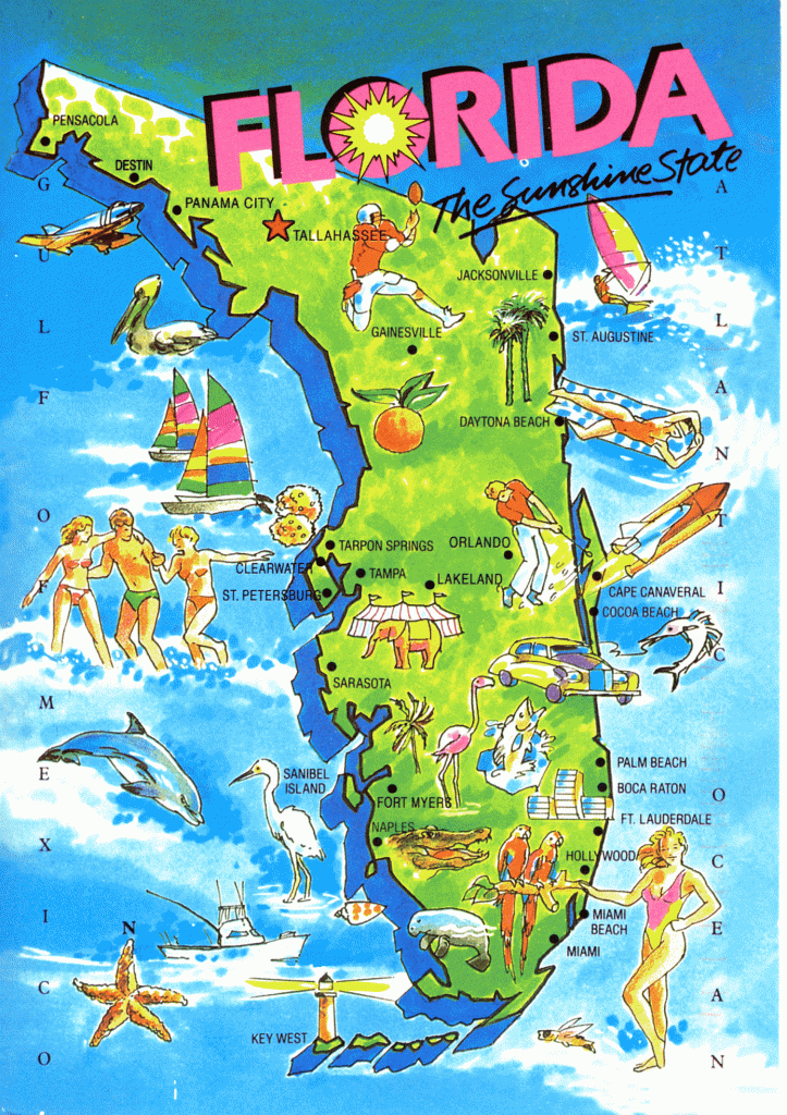 Beautiful State Of Florida - I Love Visiting Here. My Favorite - Map Of Florida Vacation Spots