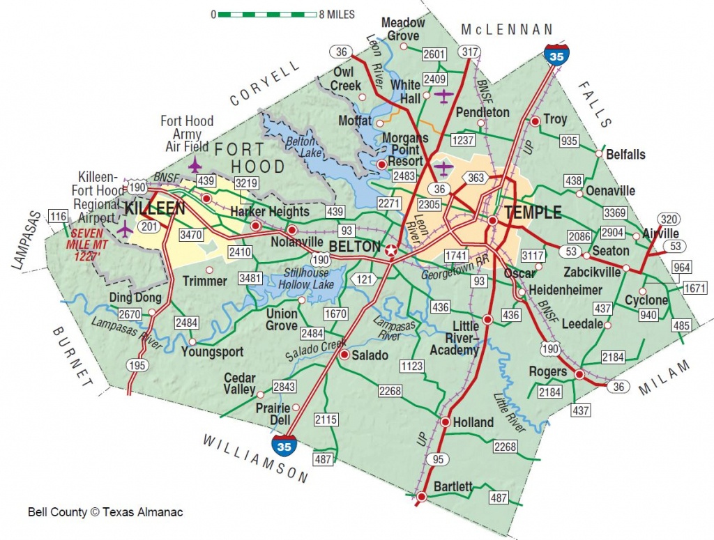 Bell County | The Handbook Of Texas Online| Texas State Historical - Fort Hood Texas Map