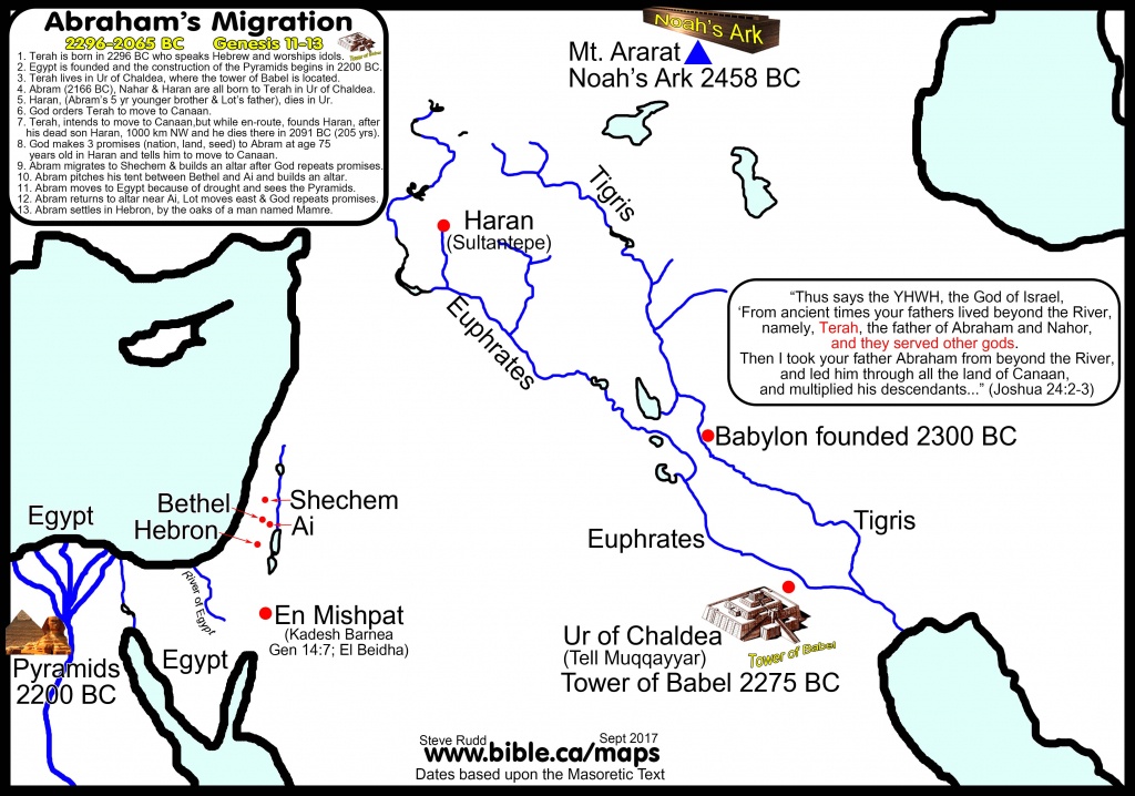 Bible Maps: Abraham&amp;#039;s Journey: 2085-2073 Bc Abram&amp;#039;s Migration - Printable Bible Maps For Kids