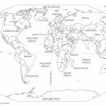 Black And White World Map With Continents Labeled Best Of Printable   Best Printable Maps