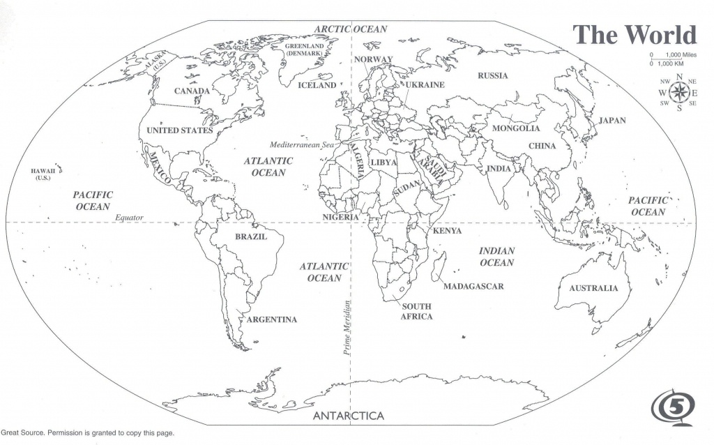 Black And White World Map With Continents Labeled Best Of Printable - World Ocean Map Printable