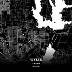 Black Map Poster Template Of Wylie, Texas, Usa | Maps Vector   Wylie Texas Map