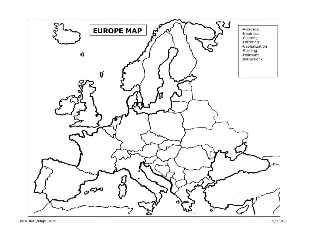 Blank Europe Map Quiz - World Wide Maps - Europe Map Quiz Printable