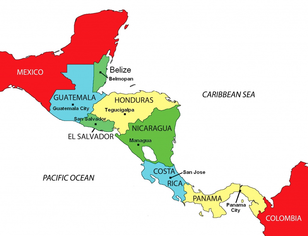 Blank Map Of Central America | Sitedesignco - Central America Map Quiz Printable