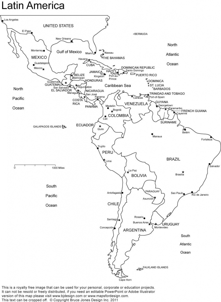 Blank Map Of Central And South America 8 - World Wide Maps - Printable Map Of Central America