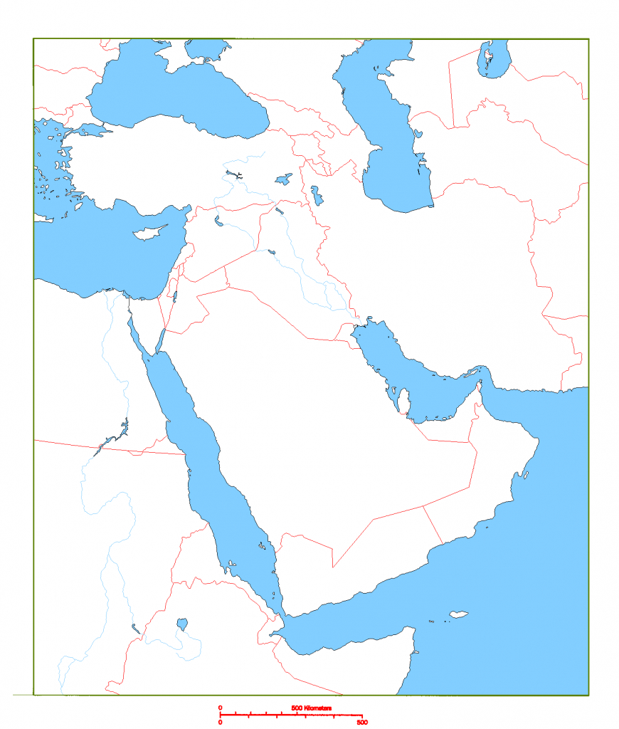 Blank Map Of Middle East | Cc Geography | Geography, Middle East Map - Middle East Outline Map Printable