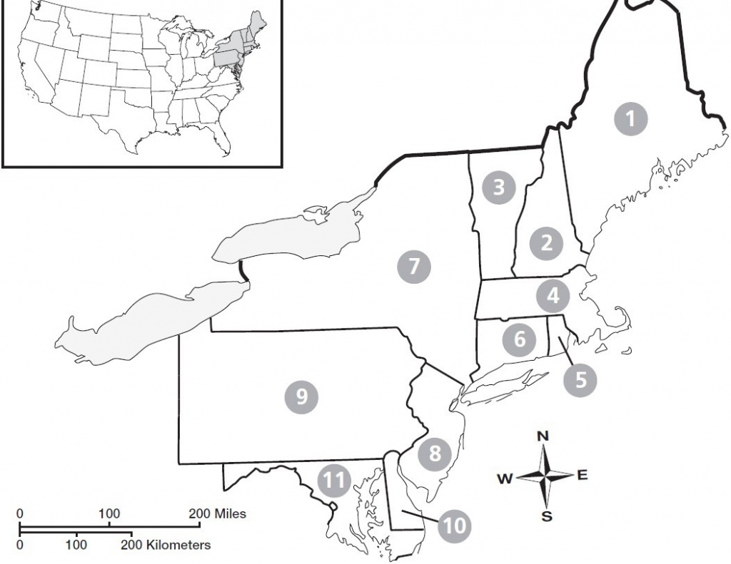 Blank Map Of Northeast States Northeastern Us Maps Throughout Region - Printable Map Of Northeast Us